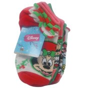 Wholesale - 5pk MINNIE MOUSE MERRY SEASON NS SOCKS SZIE 4-6, UPC: 193159222468